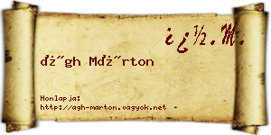 Ágh Márton névjegykártya