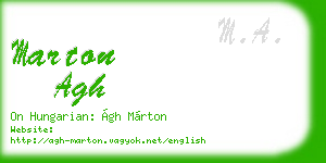 marton agh business card